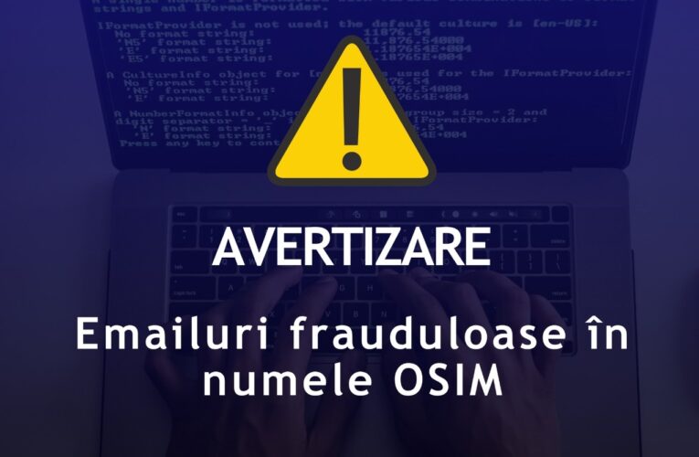 Avertisment DNSC: Emailuri frauduloase în numele OSIM, se cere plata urgentă a unei „taxe de menţinere a mărcii”